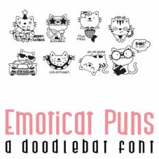 Emoticat Puns Doodlebat Font