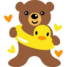cute bear with duck float