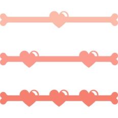 dog bone with hearts