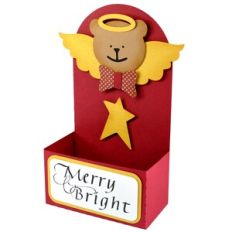 Merry and Bright Teddy – Folk Art Treat Dish