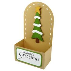 Season’s Greetings Snowy Tree – Folk Art Treat Dish