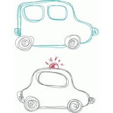 van and cop car sketch