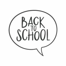 Back to school speech bubble