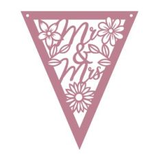 Mr and Mrs floral bunting