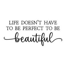 life doesn't have to be perfect to be beautiful