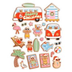 Gingerbread People Beach Stickers