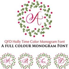 QFD Holly Time Full Color Monogram Font