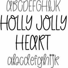 holly jolly heart handwriting font