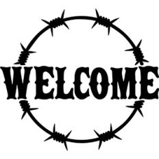 Welcome Barbed Wire Frame
