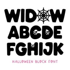 BFC Widow Bold Halloween Block Spiderweb Font