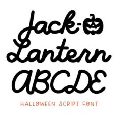 BFC Jack O Lantern Halloween Cursive Pumpkin Font