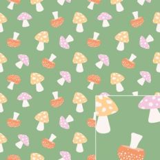 70s Retro Mushrooms Printable Pattern Background