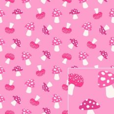 Bright Pink Toadstool Mushroom Printable Pattern Background