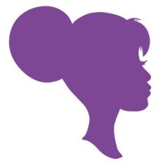 Girl Face Profile Bun Silhouette