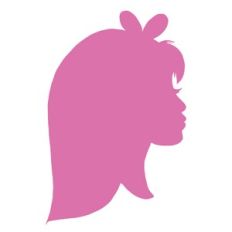 Girl With Headband Face Profile Silhouette