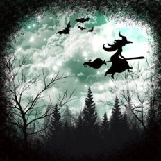 Halloween Green Night Sky Background Pattern