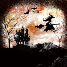 Halloween Haunted House Night Sky Background Pattern