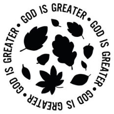God Is Greater Autumn Leaves Word Quote Circle