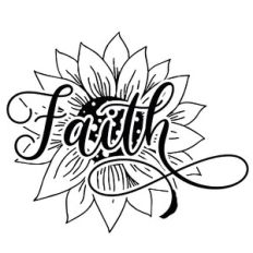 Faith Sunflower Word