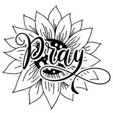 Pray Sunflower Word