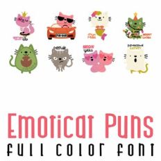 Emoticat Puns Full Color Font