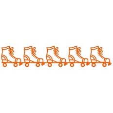 Retro Roller Skates Border