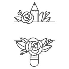 Simple Floral Pencil Split Frame