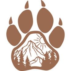 paw with mountain scene