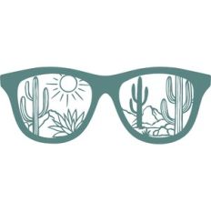 sunglasses with desert scene