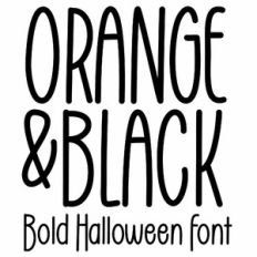 orange and black bold halloween font