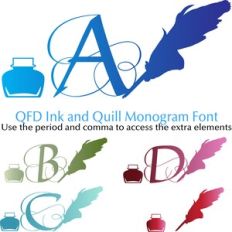 QFD Ink and Quill Monogram Font