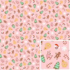 Pink Retro Christmas Pattern
