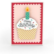 5X7 Bobble Card Birthday Cupcake