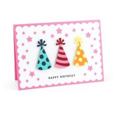 5X7 Pop Dot Card 3 Birthday Hats