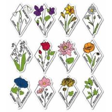 Birth flower sticker set