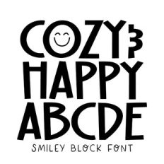 BFC Cozy and Happy Retro Block Smiley Face Font