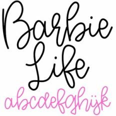 barbie life handwriting script font