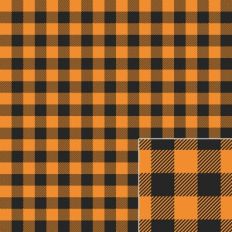 Halloween Orange and Black Buffalo Plaid Check Background Pattern