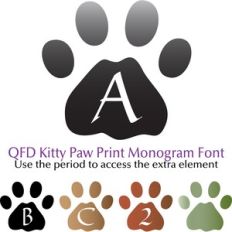 QFD Kitty Paw Print Monogram Font
