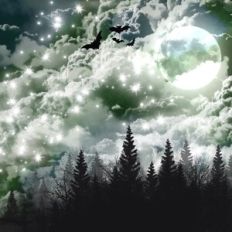 Magical Mystical Halloween Night Sky Background Pattern