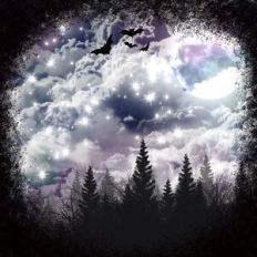 Magical Twilight Halloween Night Sky Background Pattern