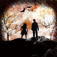 Zombie Apocolypse Halloween Night Sky Background Pattern