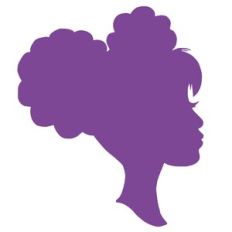 Curly Space Buns Girl Face Profile Silhouette