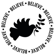 Believe Dove Word Quote Circle
