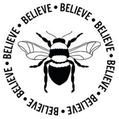 Believe Bee Word Quote Circle