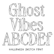 BFC Ghost Vibes Sketch Scary Textured Halloween Sketch Font