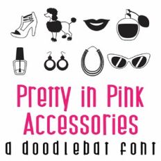 Pretty in Pink Accessories Doodlebat Font