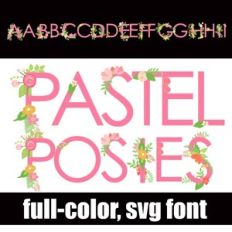 Purty Pink Posies Color Font