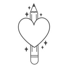 Pencil with Heart Frame