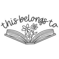 This Belongs To Label with Book and Flower